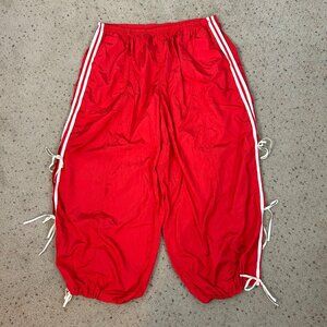 Anthropologie Red Track Pants with White Stripes